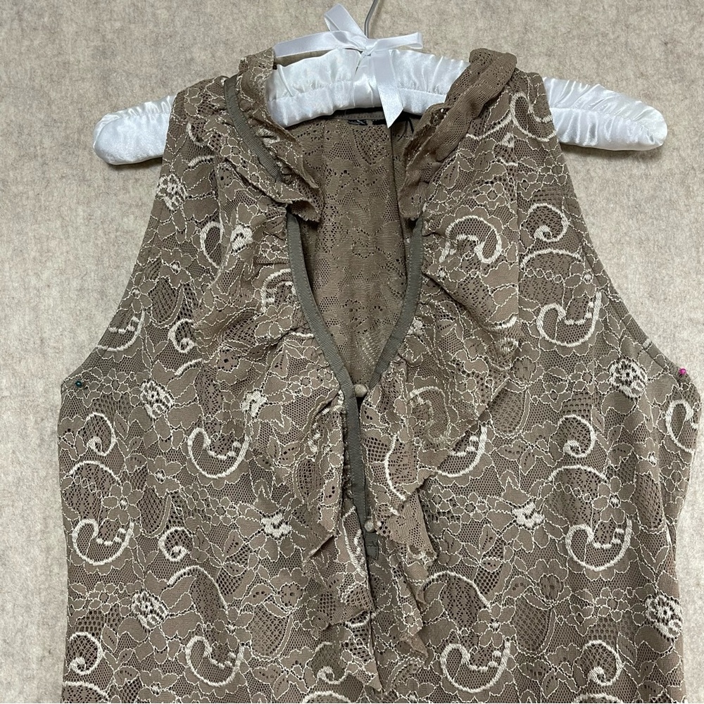 Women's INC International Concepts Lace Halter Button Down Top - Picture 6 of 9